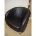  Leather Reception Chairs, Stainless Legs